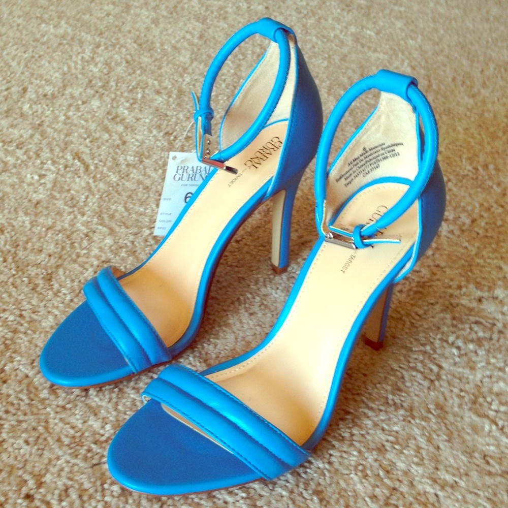 Prabal Gurung Blue Ankle Strap Heel